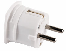 Støpsel plugg m/jord side hvit